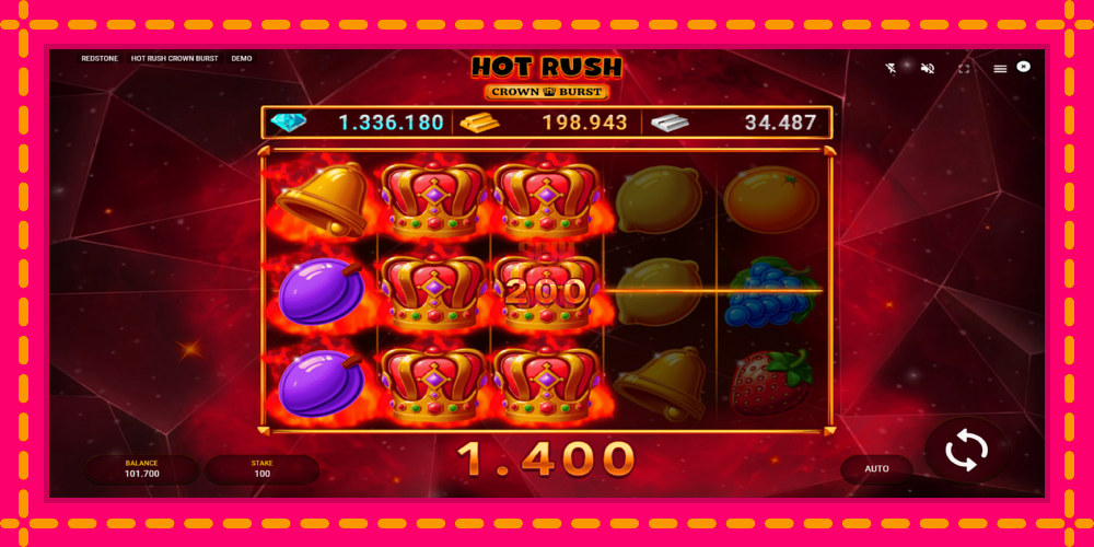 Hot Rush Crown Burst hrací automat s pohodlnými bonusmi, predstaviť si 4