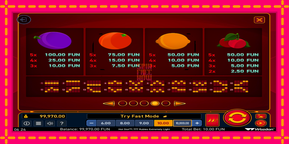 Hot Slot 777 Rubies Extremely Light hrací automat s pohodlnými bonusmi, predstaviť si 6