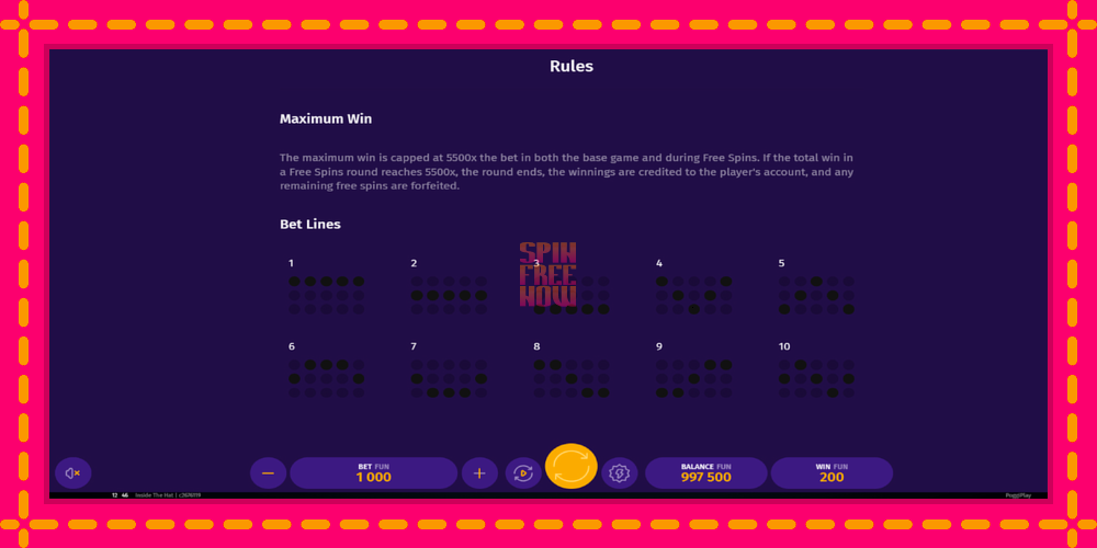 Inside The Hat hrací automat s pohodlnými bonusmi, predstaviť si 7