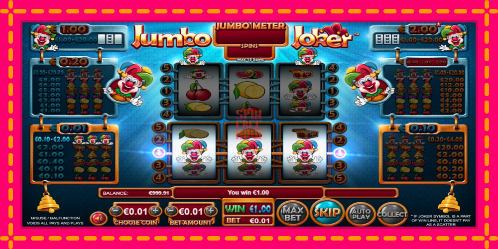 Jumbo Joker hrací automat s pohodlnými bonusmi, predstaviť si 3