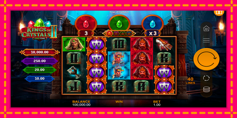 Kings of Crystals II Power Combo hrací automat s pohodlnými bonusmi, predstaviť si 1