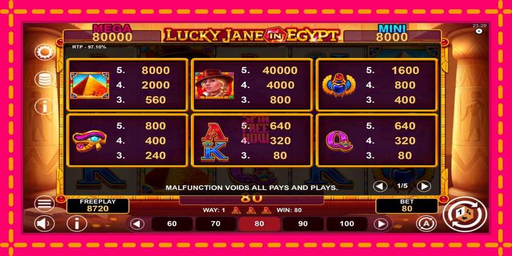 Lucky Jane in Egypt Hold & Win hrací automat s pohodlnými bonusmi, predstaviť si 5