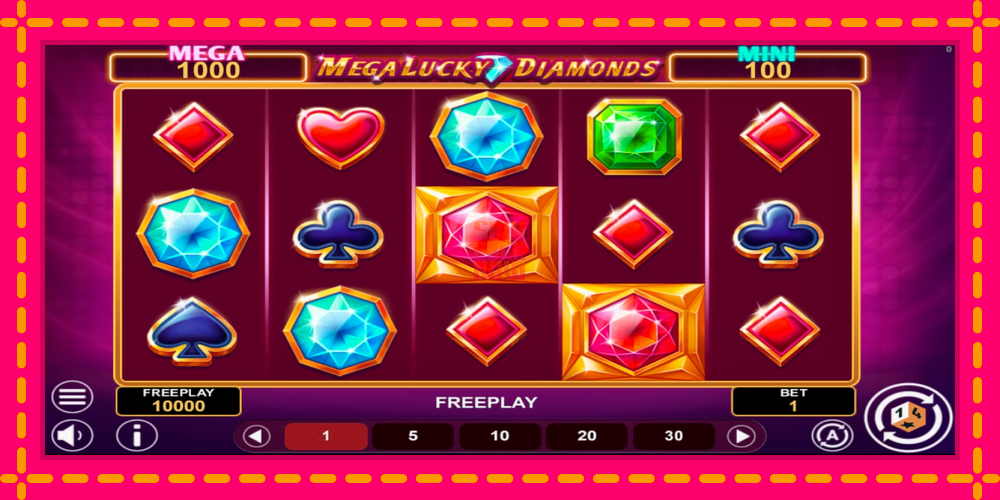 Mega Lucky Diamonds Hold & Win hrací automat s pohodlnými bonusmi, predstaviť si 1