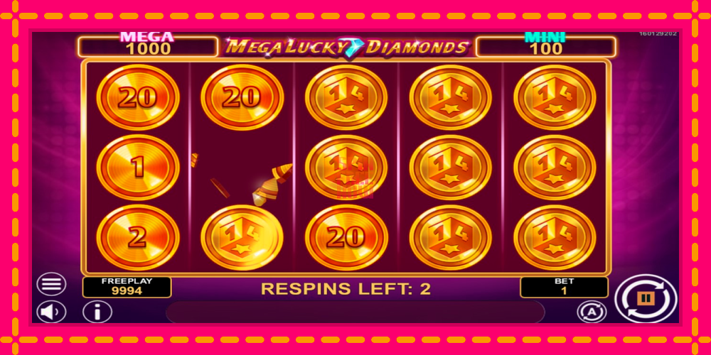 Mega Lucky Diamonds Hold & Win hrací automat s pohodlnými bonusmi, predstaviť si 3