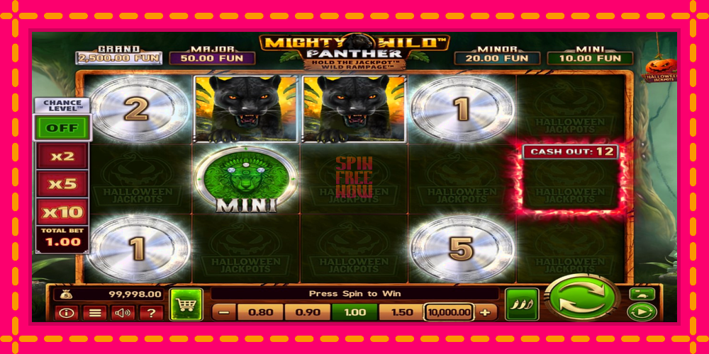 Mighty Wild: Panther Grand Platinum Edition Halloween Jackpots hrací automat s pohodlnými bonusmi, predstaviť si 2