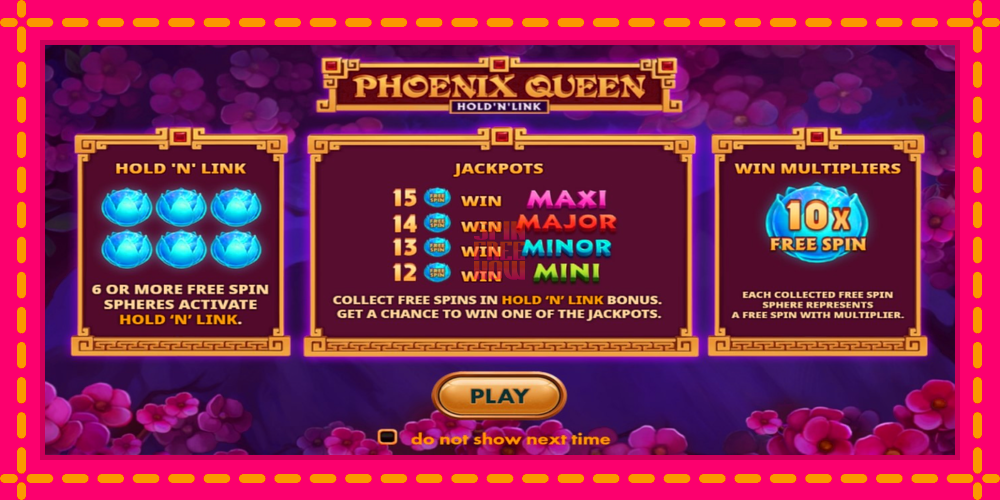 Phoenix Queen Hold N Link hrací automat s pohodlnými bonusmi, predstaviť si 1