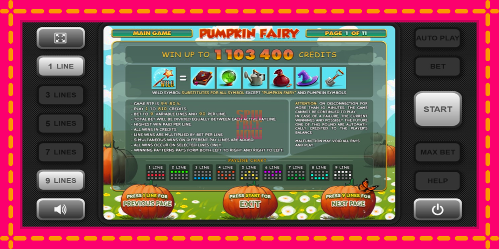 Pumpkin Fairy hrací automat s pohodlnými bonusmi, predstaviť si 4