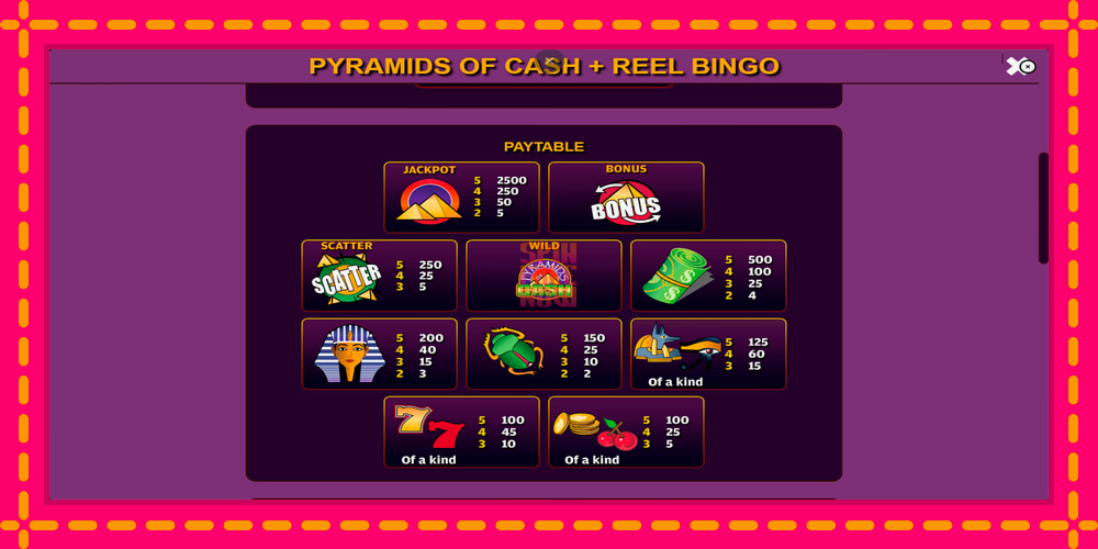 Pyramids of Cash with Reel Bingo hrací automat s pohodlnými bonusmi, predstaviť si 5