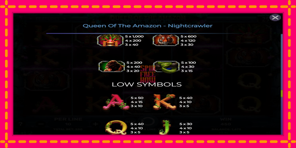 Queen of the Amazon - Nightcrawler hrací automat s pohodlnými bonusmi, predstaviť si 7