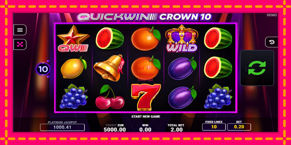 Quick Win Crown 10 hrací automat s pohodlnými bonusmi, predstaviť si 1