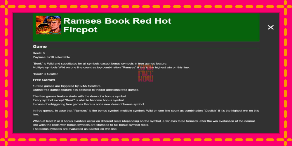 Ramses Book Red Hot Firepot hrací automat s pohodlnými bonusmi, predstaviť si 1