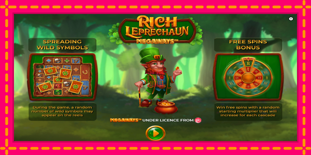 Rich Leprechaun Megaways hrací automat s pohodlnými bonusmi, predstaviť si 1