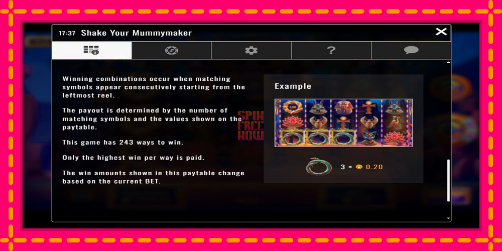 Shake Your Mummymaker hrací automat s pohodlnými bonusmi, predstaviť si 6