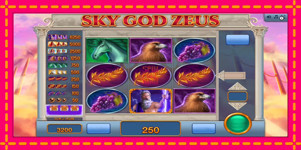 Sky God Zeus 3x3 hrací automat s pohodlnými bonusmi, predstaviť si 3