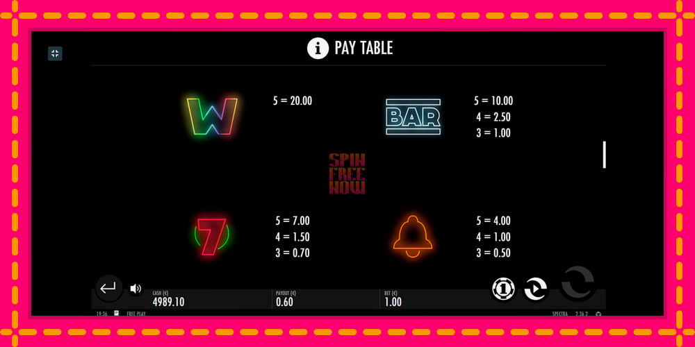 Spectra hrací automat s pohodlnými bonusmi, predstaviť si 6