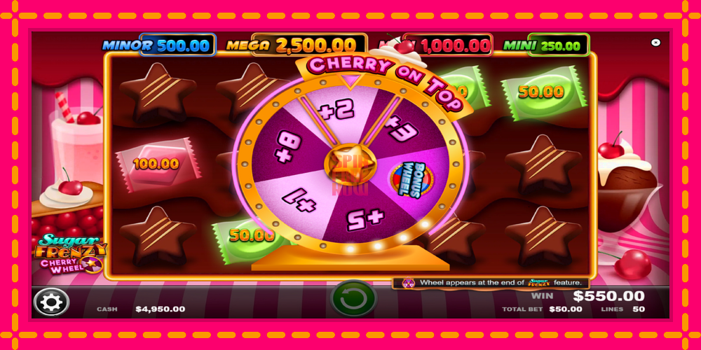 Sugar Frenzy Cherry Wheel hrací automat s pohodlnými bonusmi, predstaviť si 4