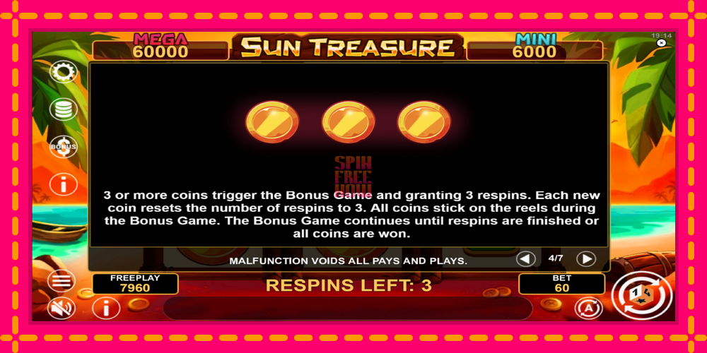 Sun Treasure Hold & Win hrací automat s pohodlnými bonusmi, predstaviť si 7