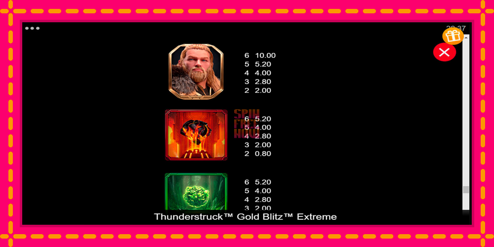 Thunderstruck Gold Blitz Extreme hrací automat s pohodlnými bonusmi, predstaviť si 6