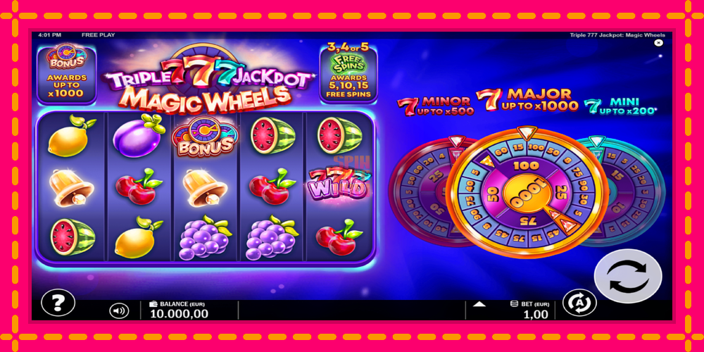 Triple 777 Jackpot Magic Wheels hrací automat s pohodlnými bonusmi, predstaviť si 2