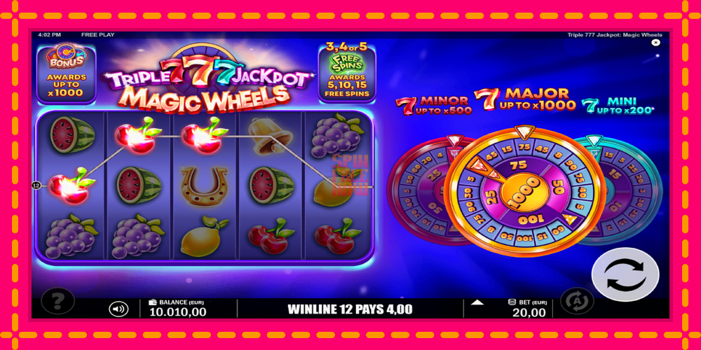 Triple 777 Jackpot Magic Wheels hrací automat s pohodlnými bonusmi, predstaviť si 4