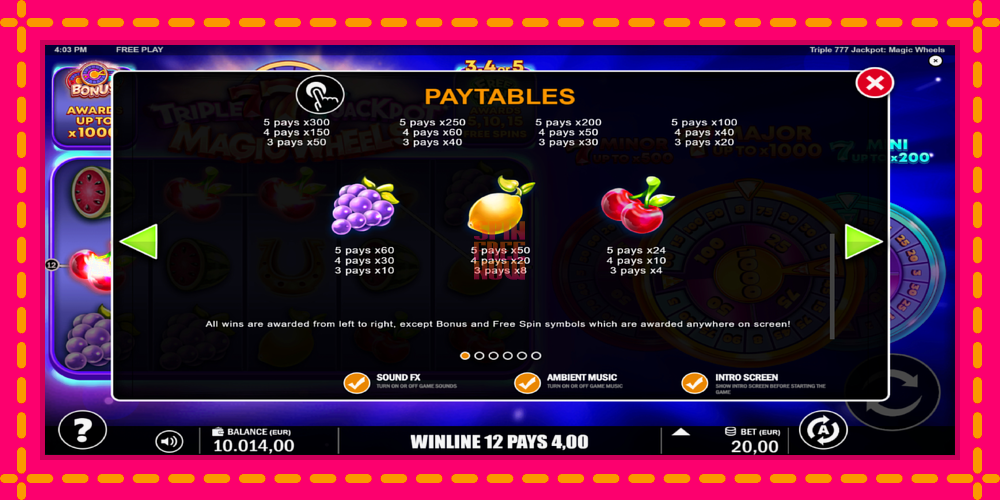 Triple 777 Jackpot Magic Wheels hrací automat s pohodlnými bonusmi, predstaviť si 6