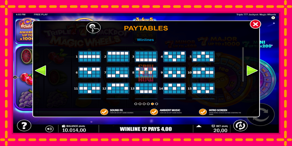 Triple 777 Jackpot Magic Wheels hrací automat s pohodlnými bonusmi, predstaviť si 7