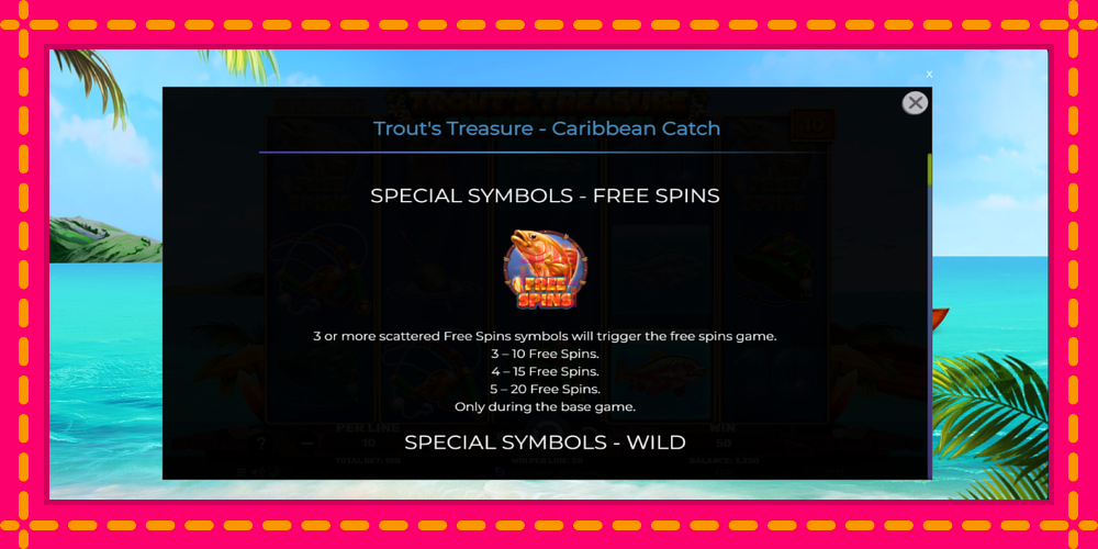 Trouts Treasure Caribbean Catch hrací automat s pohodlnými bonusmi, predstaviť si 5