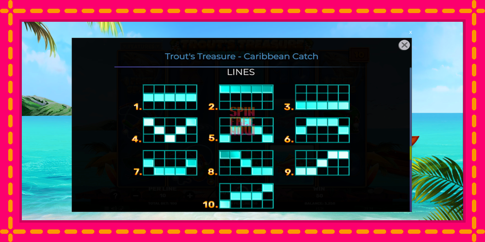 Trouts Treasure Caribbean Catch hrací automat s pohodlnými bonusmi, predstaviť si 7