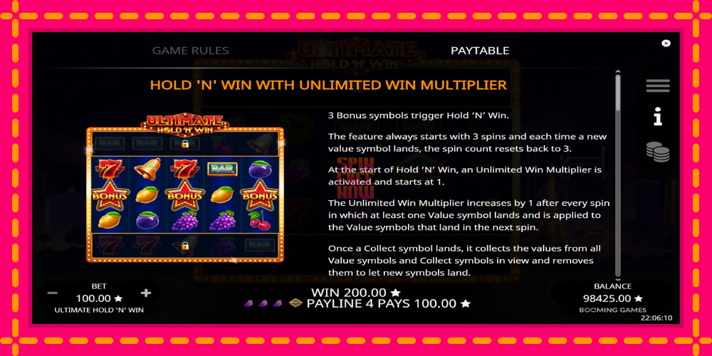 Ultimate Hold N Win hrací automat s pohodlnými bonusmi, predstaviť si 5