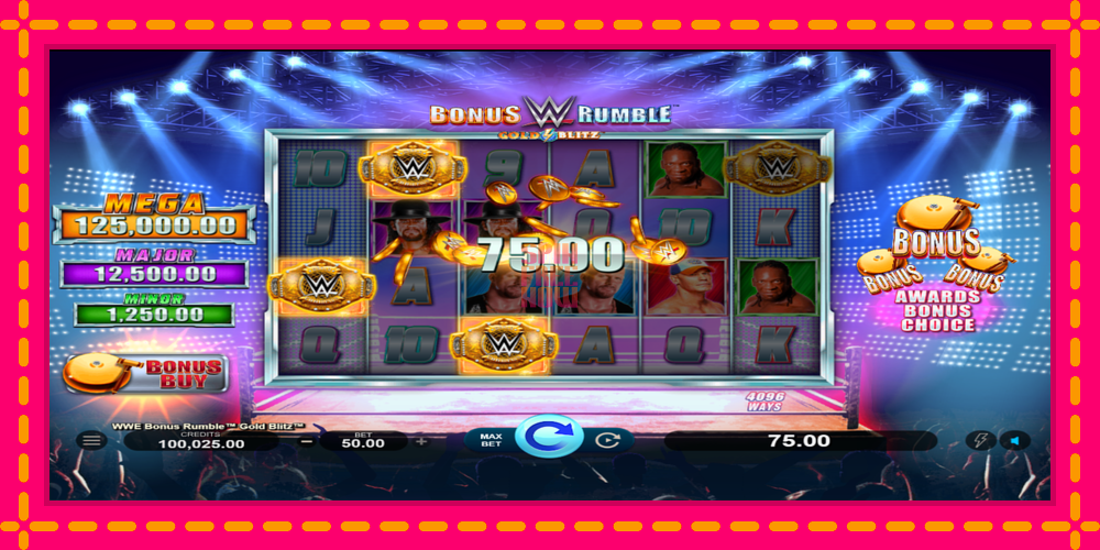 WWE Bonus Rumble Gold Blitz hrací automat s pohodlnými bonusmi, predstaviť si 2